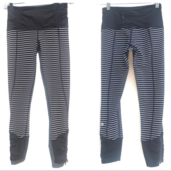 Lululemon Runday Parallel Stripe Black Crop pant 2 run day - Picture 2 of 8